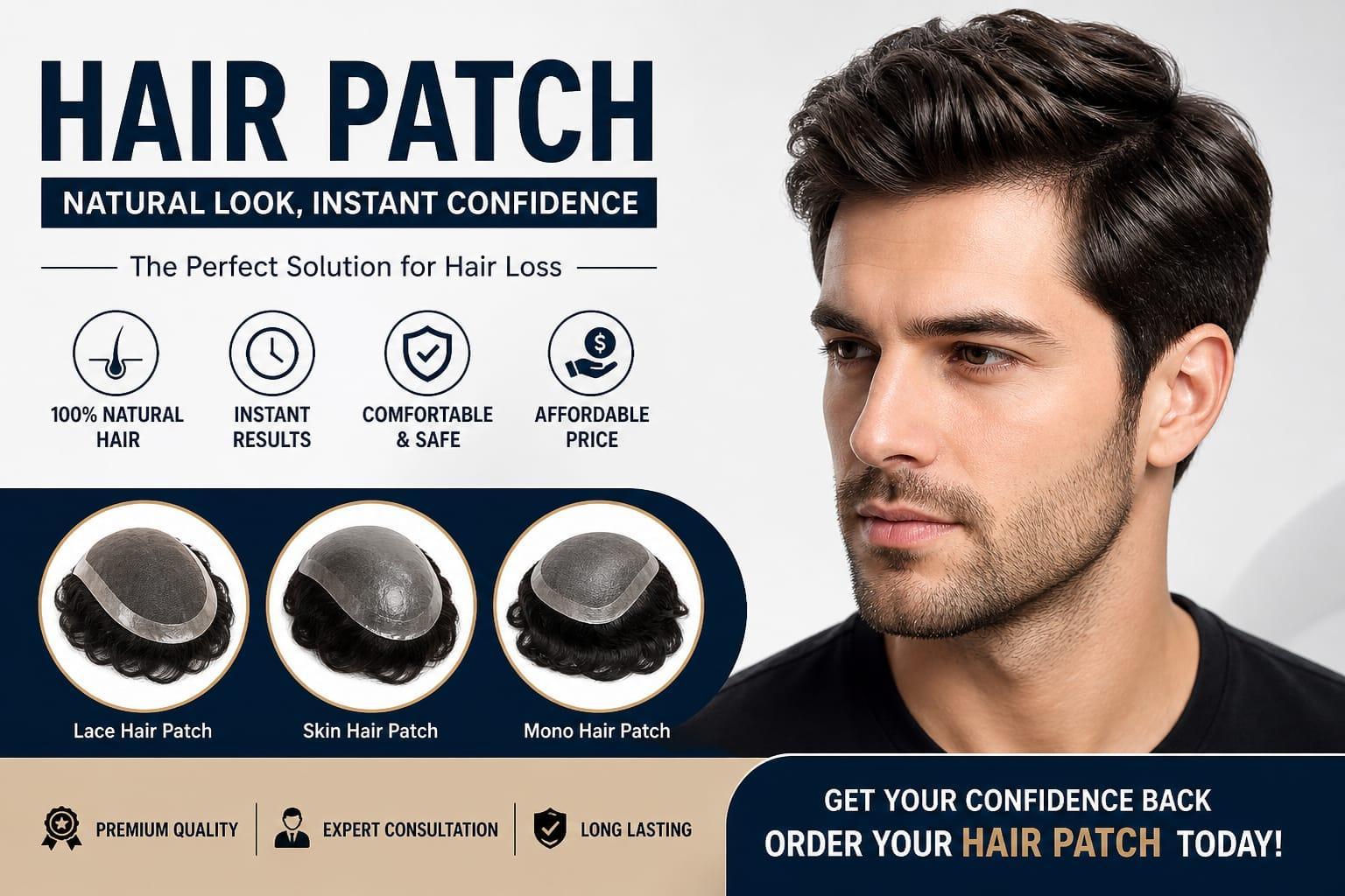 Best Hair Patch For Men In India / Natural & Non - Surgical Solution
